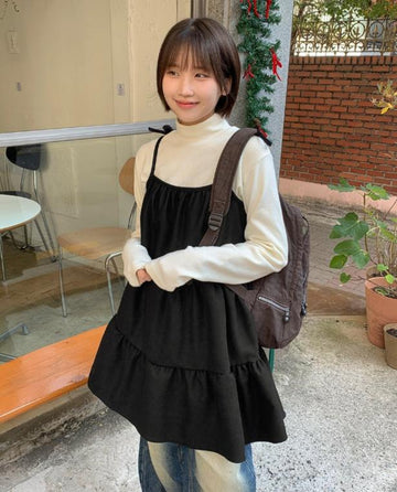 Hecky Suede Strap Tiered Mini One Piece